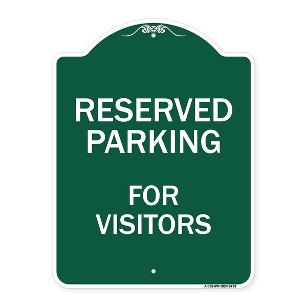 Signmission Reserved Parking For Visitors Heavy-Gauge Aluminum Architectural Sign, 24" x 18", GW-1824-9759 A-DES-GW-1824-9759 - main